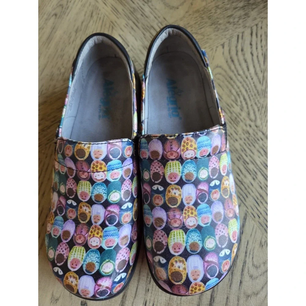 Alegria Clogs Nursing Shoes Size 37-6.5/7 Multicolor Babies Comfort Leather - Picture 12 of 16